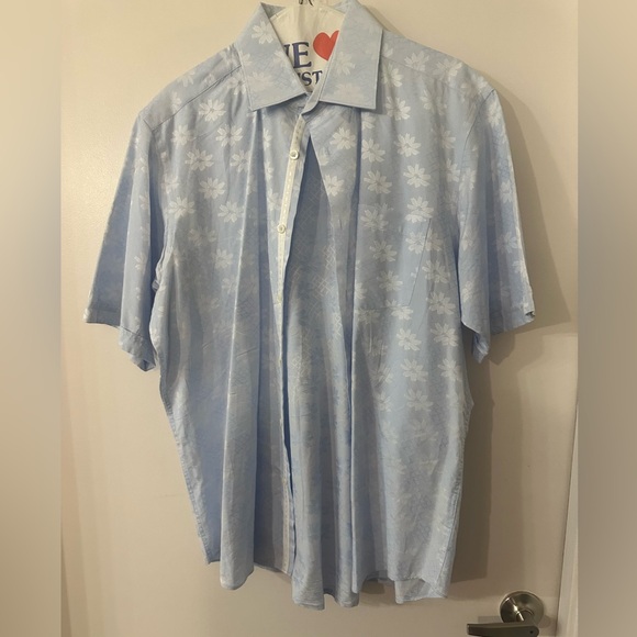 Bugatchi Men Large Classic Fit “Flower” Pattern Shirt - Picture 2 of 9